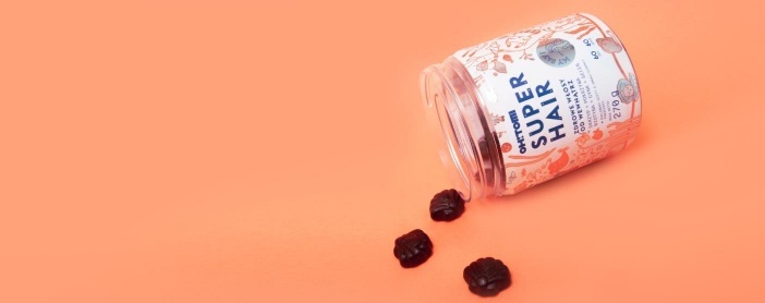 Kompozycja - Oh!Tomi Super Hair gummies accelerating hair growth and improving hair condition 60 pcs