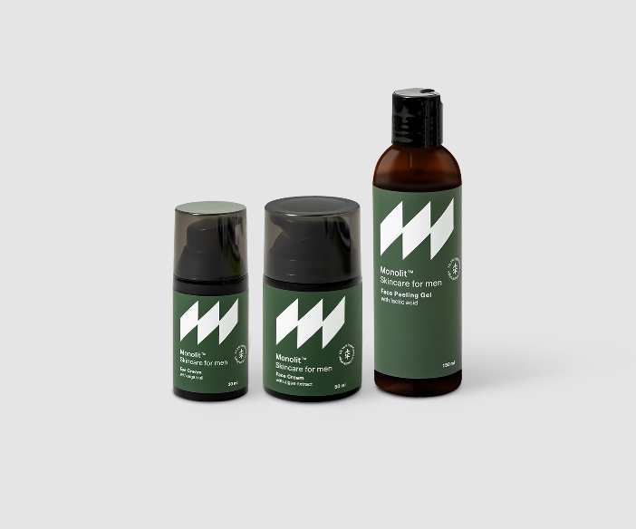 Monolit eye cream, face cream and face wash gel set for men ️ Nutridome.de