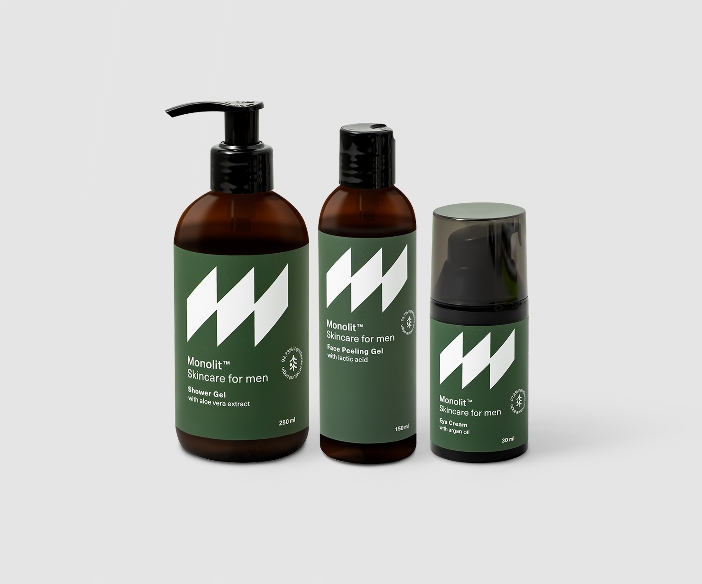 Monolit shower gel, face wash gel and eye cream set for men ️ Nutridome.de