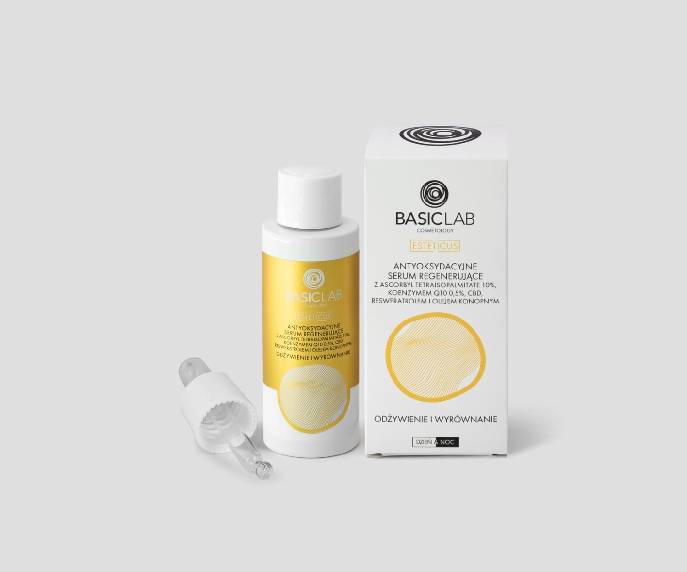 Serum na zmarszczki, nierówności i przebarwienia z koenzymem Q10 i CBD Esteticus BasicLab BasicLab